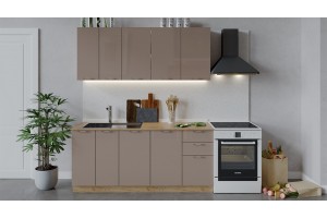 Кухонный гарнитур Весна длиной 180 см Дуб Крафт золотой, Кофе с молоком