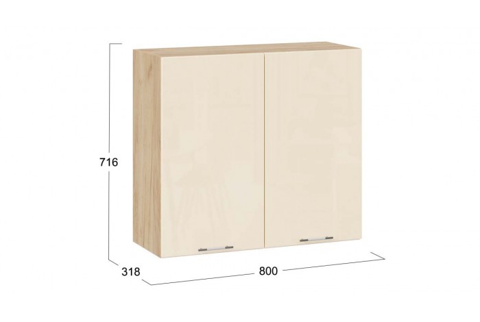 Кухонный гарнитур «Весна» длиной 180 см Дуб Крафт золотой, Ваниль глянец, Кофе с молоком