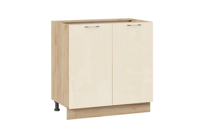 Кухонный гарнитур «Весна» длиной 200 см со шкафом НБ Дуб Крафт золотой, Ваниль глянец