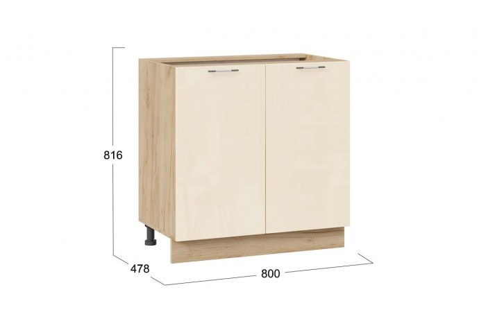 Кухонный гарнитур «Весна» длиной 200 см со шкафом НБ Дуб Крафт золотой, Ваниль глянец