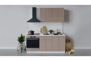 Кухонный гарнитур Весна длиной 180 см со шкафом НБ Белый, Кофе с молоком