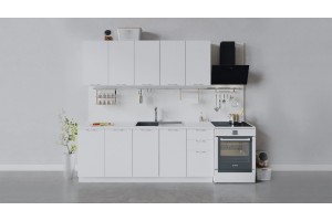 Кухонный гарнитур Весна длиной 200 см Белый, Белый глянец