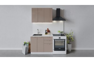 Кухонный гарнитур Весна длиной 100 см Белый, Кофе с молоком