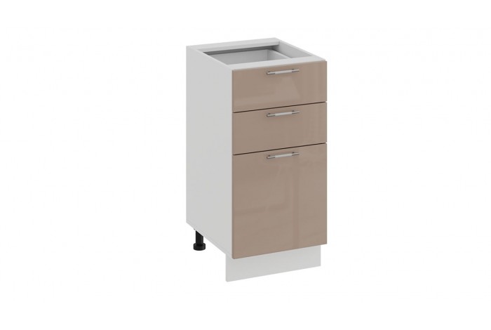 Кухонный гарнитур «Весна» длиной 220 (160) см Белый, Белый глянец, Кофе с молоком