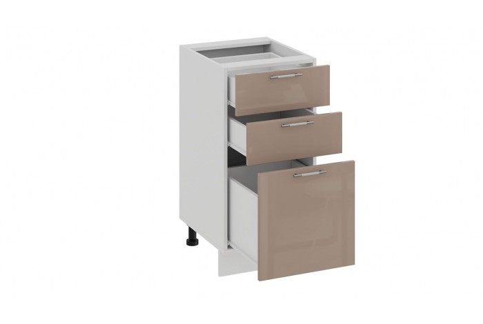 Кухонный гарнитур «Весна» длиной 220 (160) см Белый, Белый глянец, Кофе с молоком