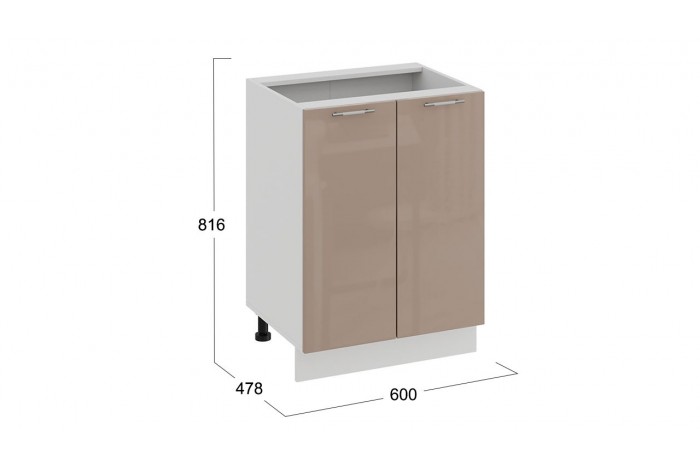 Кухонный гарнитур «Весна» длиной 220 (160) см Белый, Белый глянец, Кофе с молоком