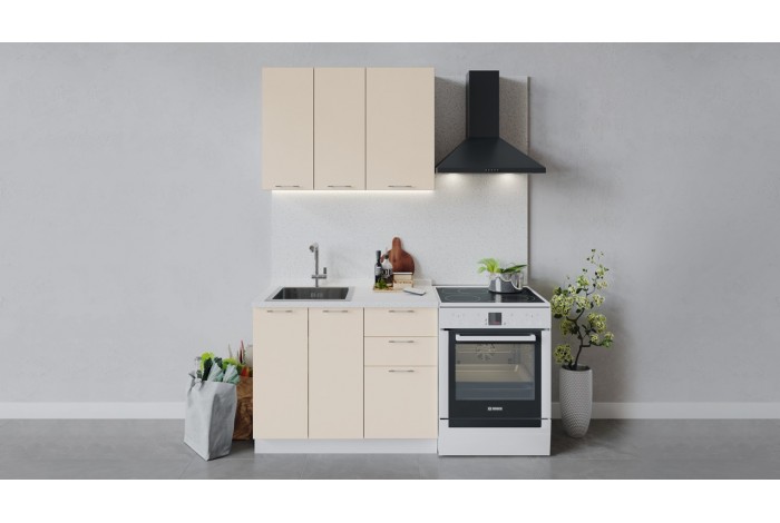 Кухонный гарнитур «Весна» длиной 100 см Белый, Ваниль глянец