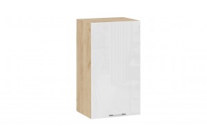 Кухонный гарнитур Весна длиной 220 (160) см Дуб Крафт золотой, Белый глянец