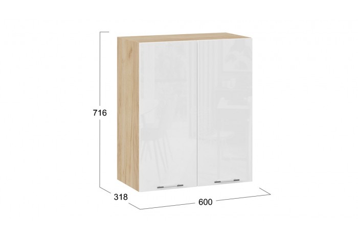 Кухонный гарнитур «Весна» длиной 220 (160) см Дуб Крафт золотой, Белый глянец, Кофе с молоком