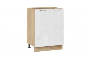 Кухонный гарнитур Весна длиной 120 см Дуб Крафт золотой, Белый  глянец