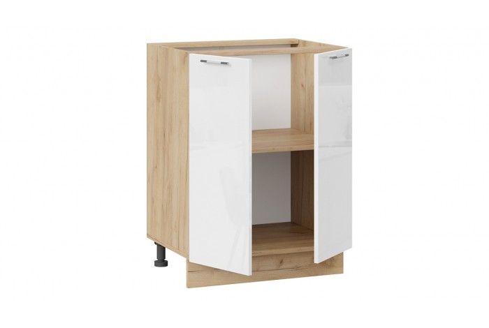 Кухонный гарнитур «Весна» длиной 220 (160) см Дуб Крафт золотой, Белый глянец