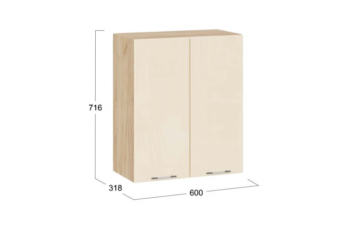 Кухонный гарнитур «Весна» длиной 220 (160) см Дуб Крафт золотой, Ваниль глянец