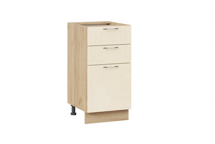 Кухонный гарнитур «Весна» длиной 220 (160) см Дуб Крафт золотой, Ваниль глянец