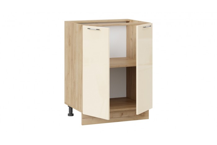 Кухонный гарнитур «Весна» длиной 220 (160) см Дуб Крафт золотой, Ваниль глянец