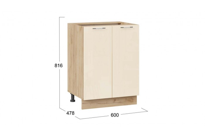 Кухонный гарнитур «Весна» длиной 220 (160) см Дуб Крафт золотой, Ваниль глянец