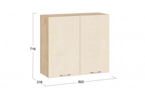 Кухонный гарнитур Весна №3 Дуб Крафт золотой, Ваниль глянец, Кофе с молоком