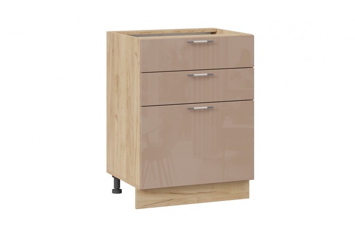 Кухонный гарнитур «Весна» №3 Дуб Крафт золотой, Ваниль глянец, Кофе с молоком