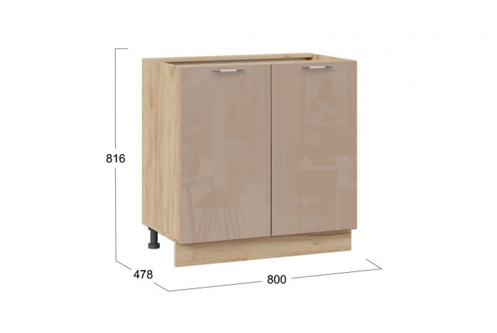 Кухонный гарнитур «Весна» №3 Дуб Крафт золотой, Ваниль глянец, Кофе с молоком