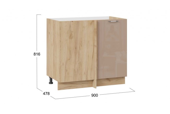 Кухонный гарнитур «Весна» №3 Дуб Крафт золотой, Ваниль глянец, Кофе с молоком