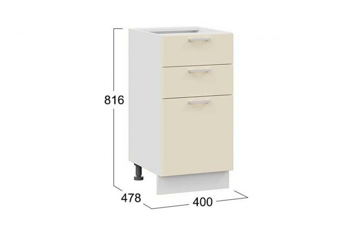 Кухонный гарнитур «Габриэлла» длиной 220 (160) см Белый, Крем