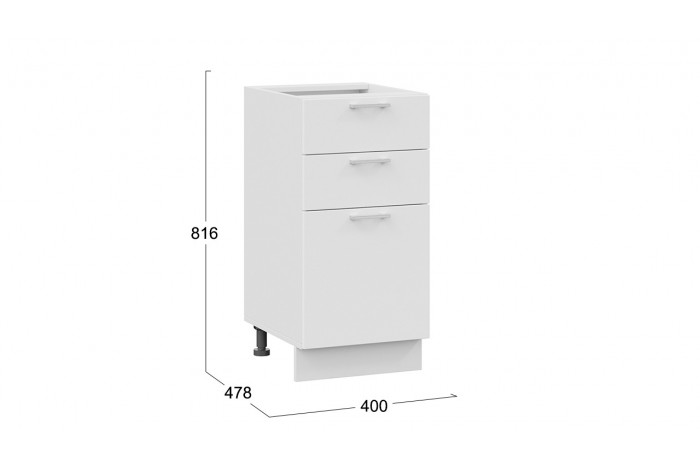 Кухонный гарнитур «Габриэлла» длиной 100 см Белый, Сноу