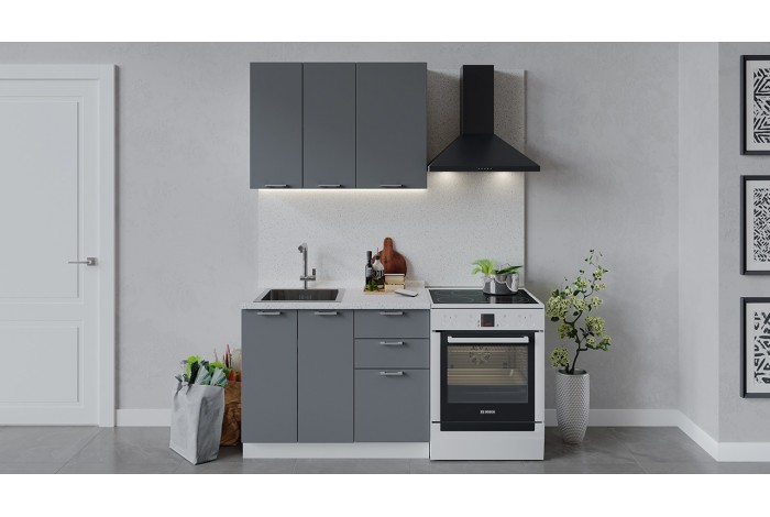 Кухонный гарнитур «Габриэлла» длиной 100 см Белый, Титан