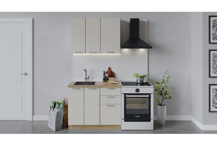 Кухонный гарнитур «Габриэлла» длиной 100 см Дуб Крафт золотой, Крем