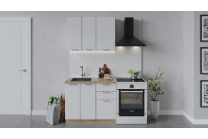 Кухонный гарнитур Габриэлла длиной 100 см Дуб Крафт золотой, Сноу