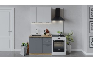 Кухонный гарнитур Габриэлла длиной 100 см Дуб Крафт золотой, Сноу, Титан