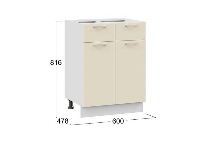 Кухонный гарнитур «Габриэлла» длиной 220 (160) см Белый, Крем