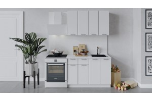 Кухонный гарнитур Габриэлла длиной 120 см Белый, Сноу