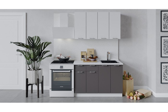 Кухонный гарнитур «Габриэлла» длиной 120 см Белый, Сноу, Муссон