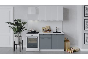 Кухонный гарнитур Габриэлла длиной 120 см Белый, Сноу, Титан