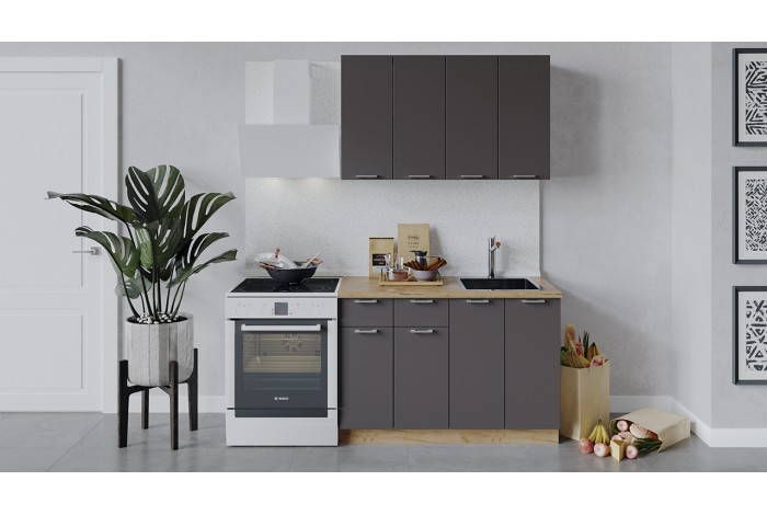 Кухонный гарнитур «Габриэлла» длиной 120 см Дуб Крафт золотой, Муссон