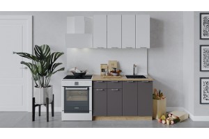 Кухонный гарнитур Габриэлла длиной 120 см Дуб Крафт золотой, Сноу, Муссон