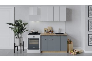 Кухонный гарнитур Габриэлла длиной 120 см Дуб Крафт золотой, Сноу, Титан