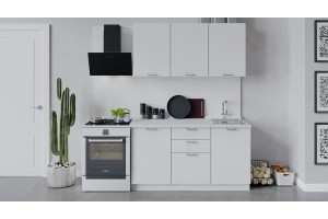 Кухонный гарнитур Габриэлла длиной 150 см Белый, Сноу