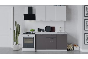 Кухонный гарнитур Габриэлла длиной 150 см Белый, Сноу, Муссон