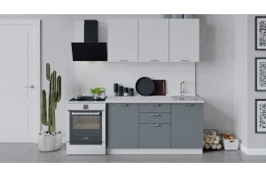 Кухонный гарнитур Габриэлла длиной 150 см Белый, Сноу, Титан