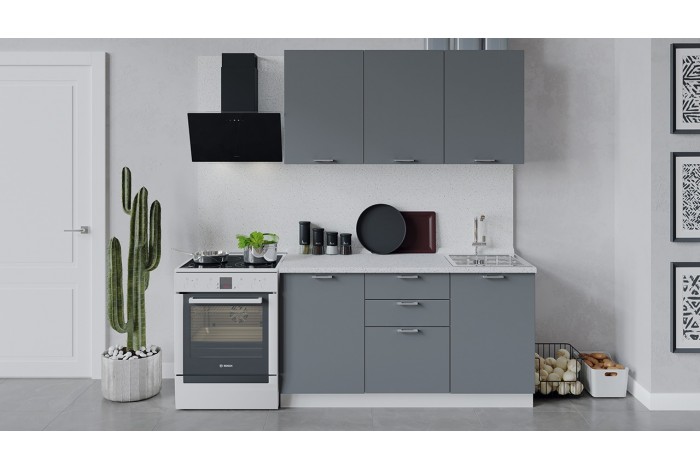 Кухонный гарнитур «Габриэлла» длиной 150 см Белый, Титан