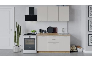 Кухонный гарнитур Габриэлла длиной 150 см Дуб Крафт золотой, Крем