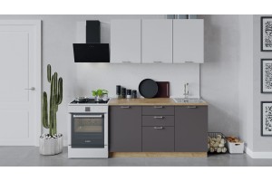 Кухонный гарнитур Габриэлла длиной 150 см Дуб Крафт золотой, Сноу, Муссон