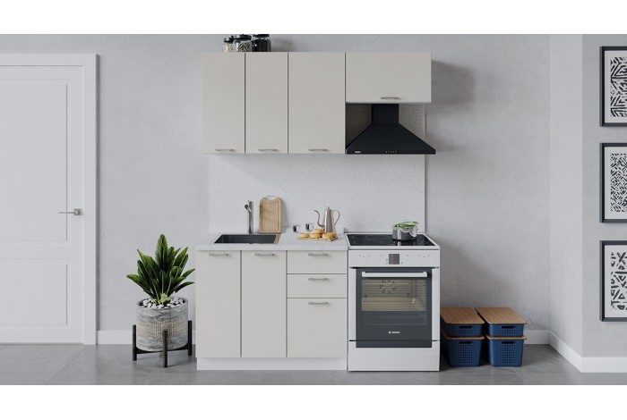 Кухонный гарнитур «Габриэлла» длиной 160 (100) см Белый, Крем