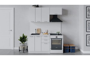 Кухонный гарнитур Габриэлла длиной 160 (100) см Белый, Сноу