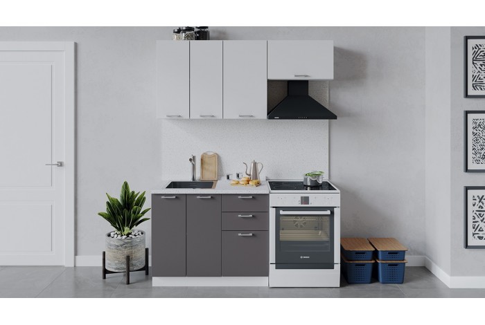 Кухонный гарнитур «Габриэлла» длиной 160 (100) см Белый, Сноу, Муссон