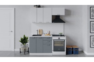 Кухонный гарнитур Габриэлла длиной 160 (100) см Белый, Сноу, Титан