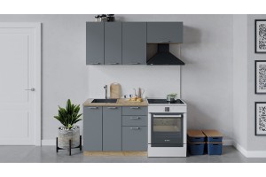 Кухонный гарнитур Габриэлла длиной 160 (100) см Дуб Крафт золотой, Титан