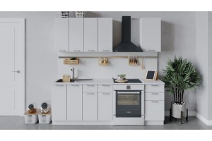 Кухонный гарнитур Габриэлла длиной 160 см Белый, Сноу