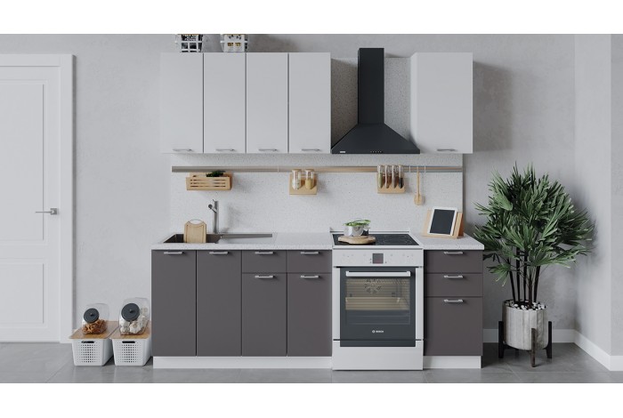 Кухонный гарнитур «Габриэлла» длиной 160 см Белый, Сноу, Муссон