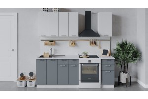 Кухонный гарнитур Габриэлла длиной 160 см Белый, Сноу, Титан